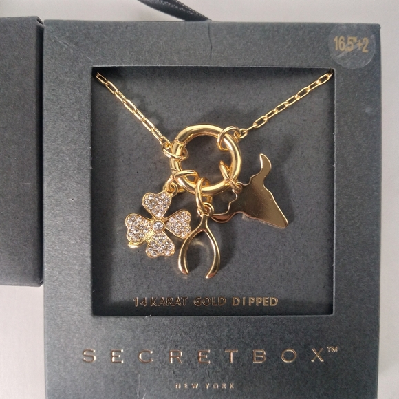 Secret Box New York 14K Gold Dipped Western Clover Necklace & Earrings Set - Picture 8 of 8